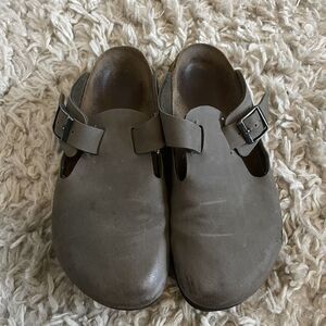 Birkenstock Betula Boston Clogs Leather Grey Sz 38
